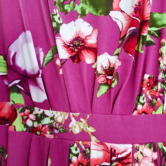 Chico´s |Boho Pink Floral Sleeveless V-neck Long Maxi Dress Sz 4/XL - Picture 8 of 11